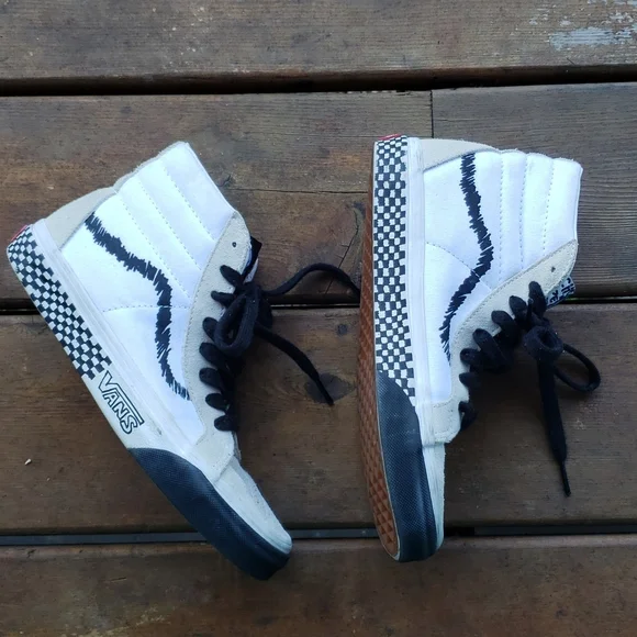 VANS SK8-HI REISSUE DIY Skate Shoes White Black sz 4.5 Mens - Picture 8 of 14